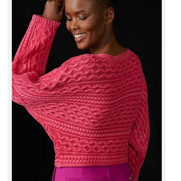 Anthropologie Pilcro Micro Fisherman Sweater in Pink. Size XS. NWOT - Picture 3 of 6